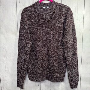 Topman Marled Knit Sweater Brown White Crew Neck Casual Mens M Urban Streetwear